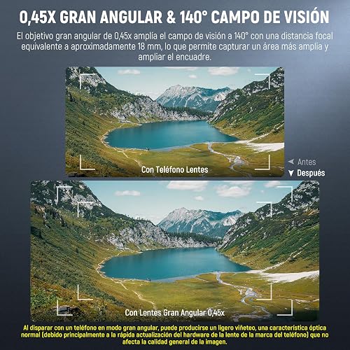 NEEWER Basics 2 en 1 Accesorios Kit Objetivos Cámara Móvil, Gran Angular HD 0,45x + Macro 15x, 37mm Lens Clamp Compatible con iPhone Samsung Android Smartphone, LS-67