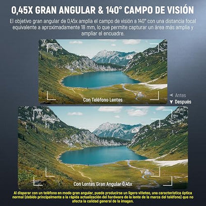 NEEWER Basics 2 en 1 Accesorios Kit Objetivos Cámara Móvil, Gran Angular HD 0,45x + Macro 15x, 37mm Lens Clamp Compatible con iPhone Samsung Android Smartphone, LS-67
