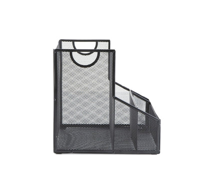 Mind Reader Desktop Organizer, Vertical File Storage, Letter Size, Office, Metal Mesh, 12.15"L x 9.5"W x 9.5"H, Black