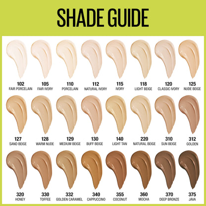 Maybelline Base de Maquillaje Superstay, Full Coverage, 128 Warm Nude, 30 ml (A embalagem Pode Variar)