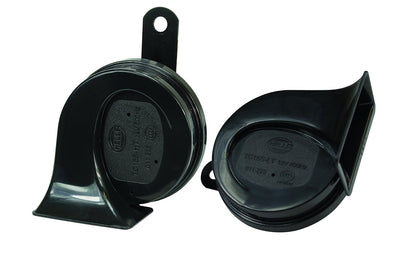 HELLA Claxon Bocina de Caracol para Auto, Motocicleta y Camión - Negro - Universal - 12 V (Blister Pkg)