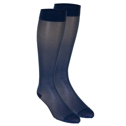 Truform Sheer Compression Stockings, 15-20 Mmhg, Women's Knee High Length, Denier (Blue) Medical Support Hose Mujeres, Azul, Large