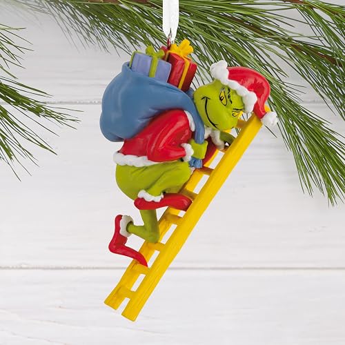 Hallmark Dr. Seuss's How The Grinch robó la Navidad Grinch en Escalera Adorno de Navidad, Regalos de película de Navidad