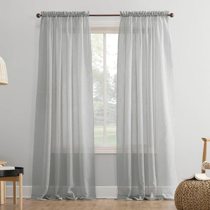No. 918 Erica Panel de Cortina de Gasa Transparente - 1 - Gris plateado - 129.5An x 160Al cm (1 Paneles)