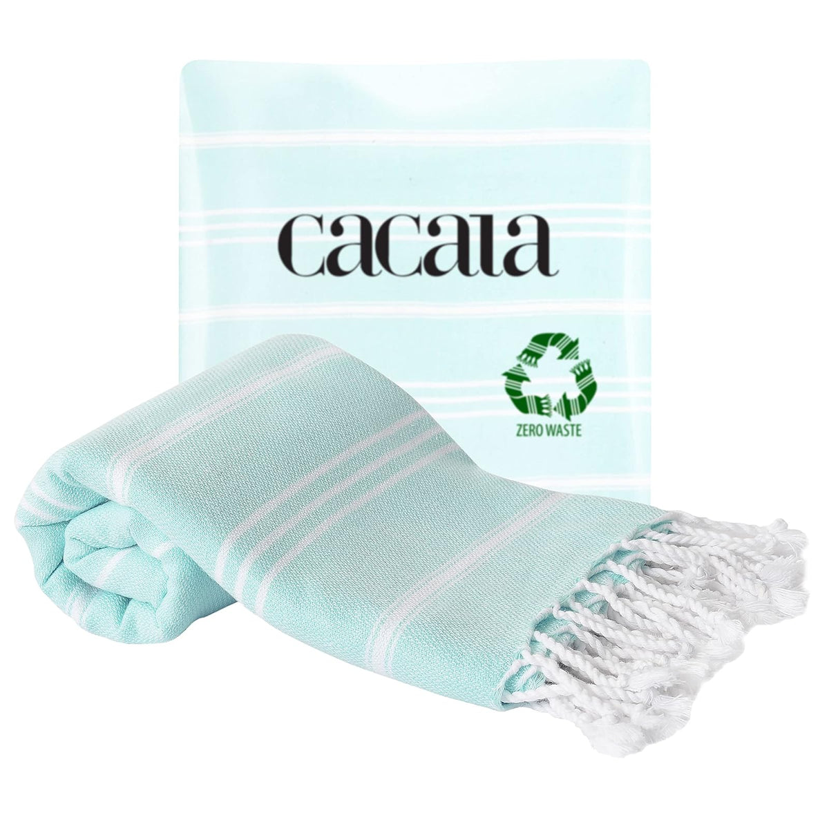 Cacala Fouta Toalla futa de mano estilo peshtemal turco (58,4 x 91,4 cm, color aguamarina)