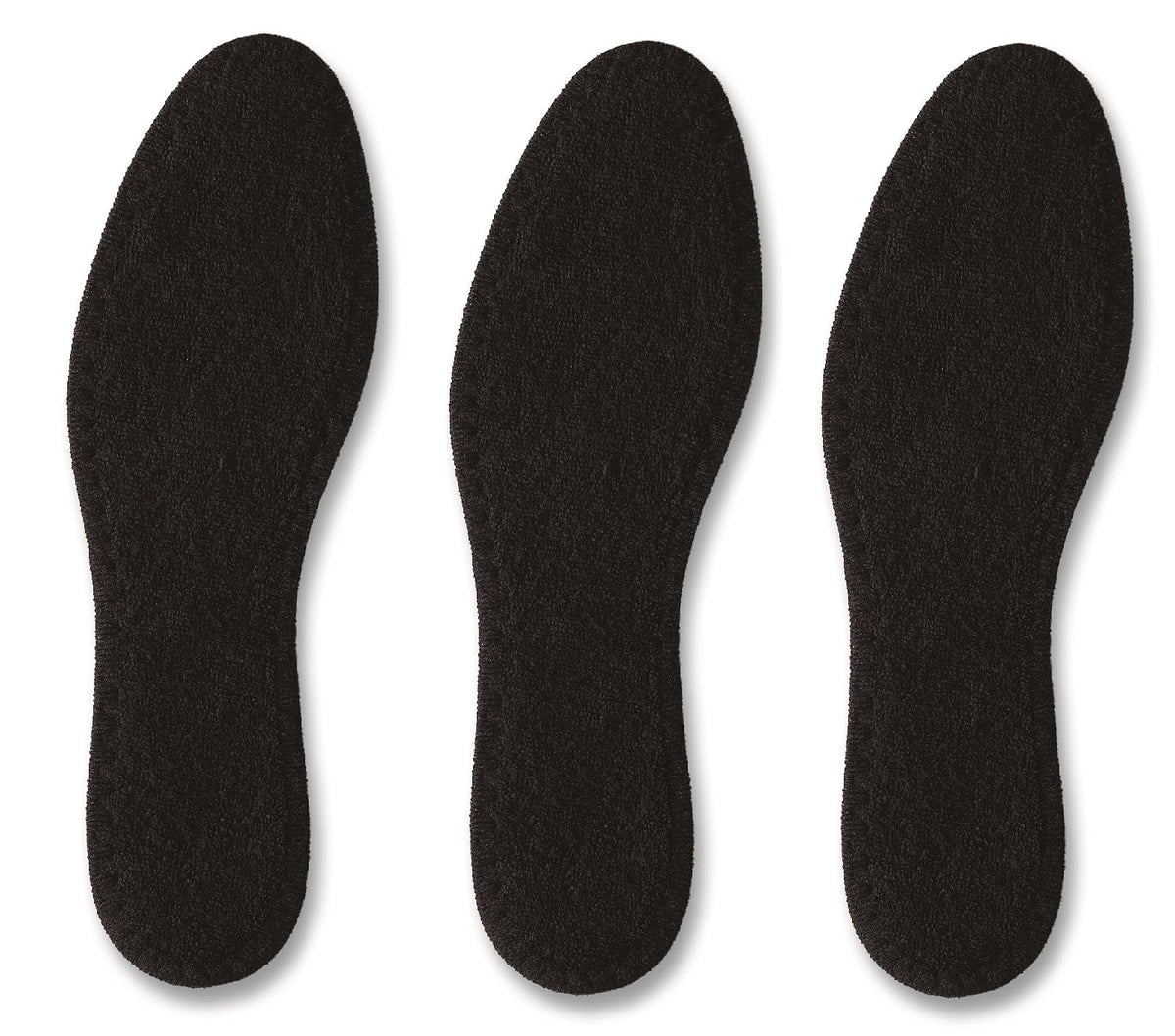Pedag Pedag Summer Washable Pure Cotton Terry Barefoot Insole, Black, Us 5l/ Eu 35, (pack Of 3), 5.7 Ounce