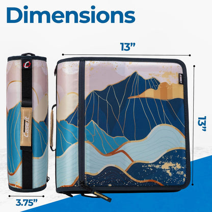 Case-it Mighty - Carpeta con cierre escolar con cierre | Anillos tóricos de 3 pulgadas, capacidad de 600 hojas, carpeta de archivos expandible de 5 sujetos, múltiples bolsillos y organizador de
