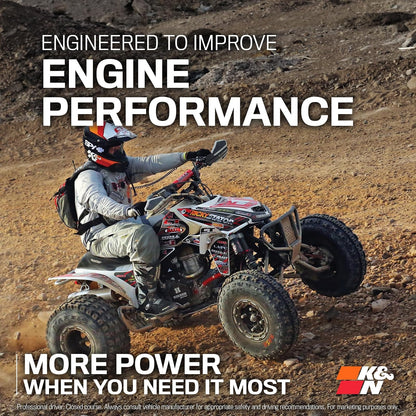 K&N Filtro de Aire del Motor: Alto Rendimiento Powersport para Yamaha Raptor, Grizzly YA-6602