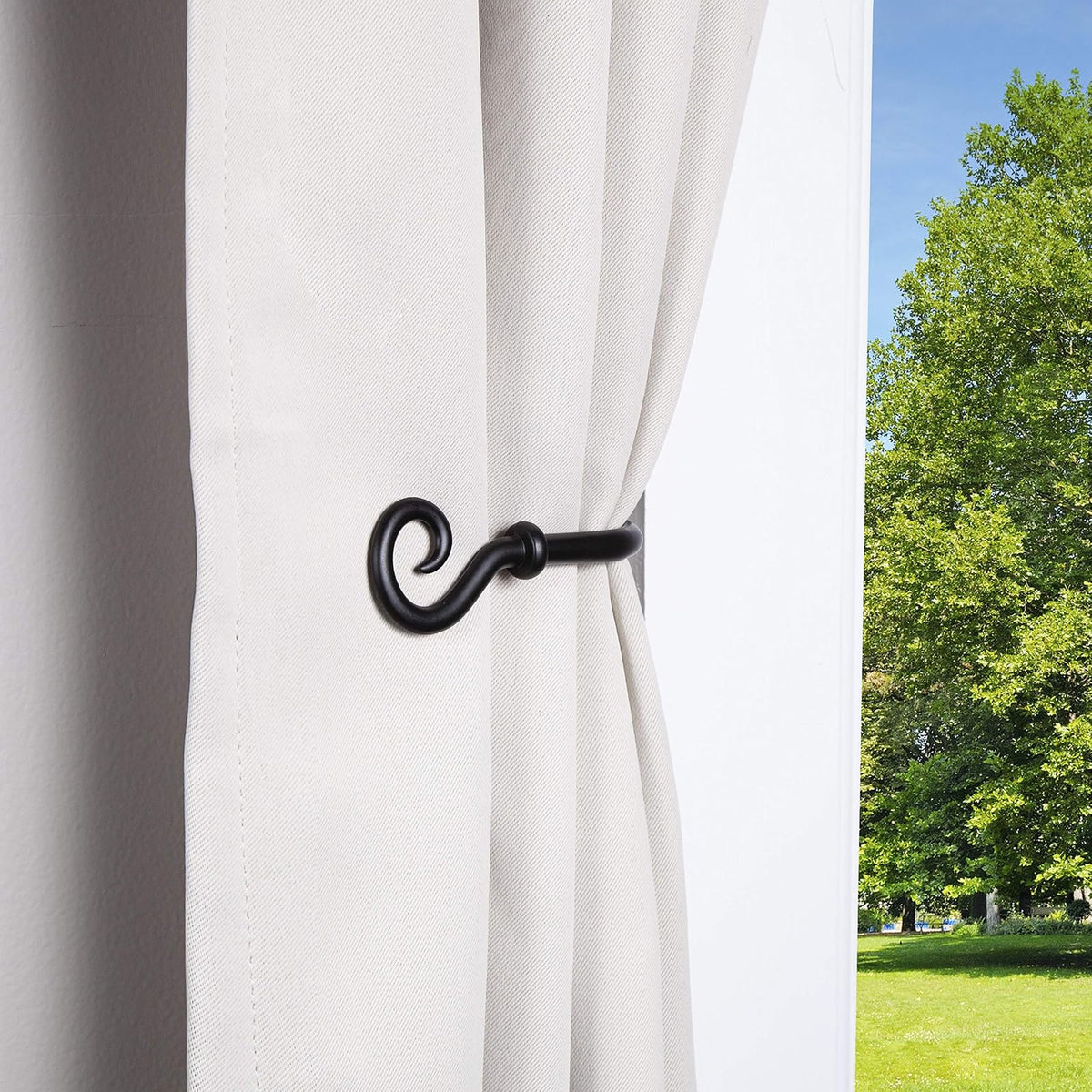 Kenney 54119 Arts and Crafts Holdback Hook Pair, Medium, Black