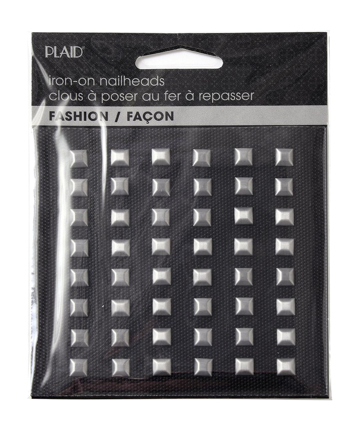 Tela Creaciones Cuadrado Brillante Nailheads, Plateado, 1