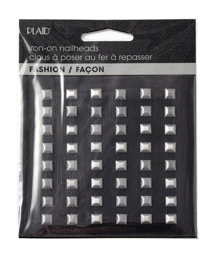 Tela Creaciones Cuadrado Brillante Nailheads, Plateado, 1