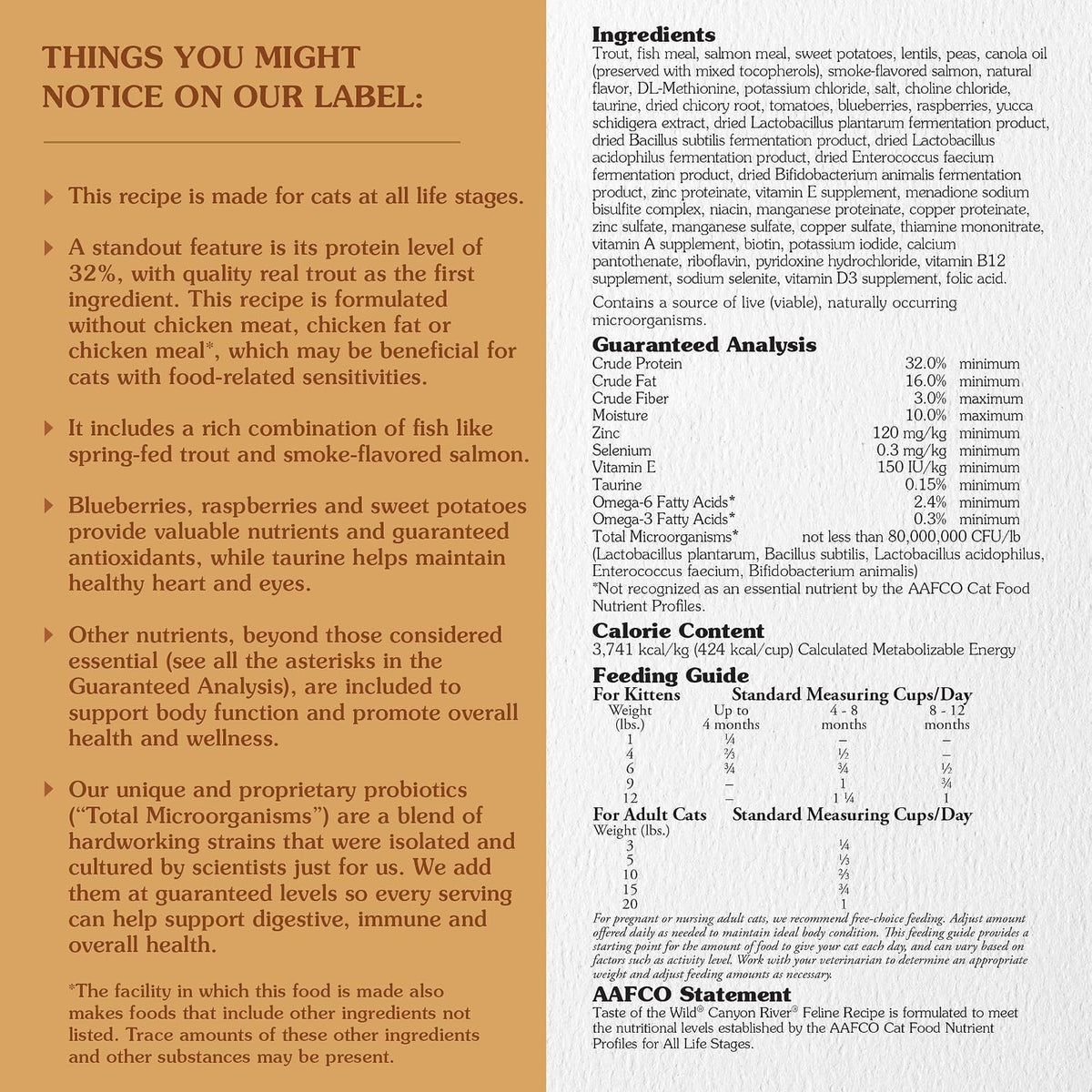 Taste Of The Wild Grain Free High Protein Real Meat Recipe Canyon River Premium Dry Cat Food