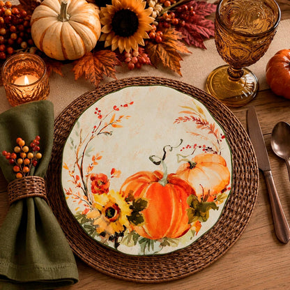 Certified International Harvest Morning - Platos de cena de 11 pulgadas, multicolor, grande, juego de 4