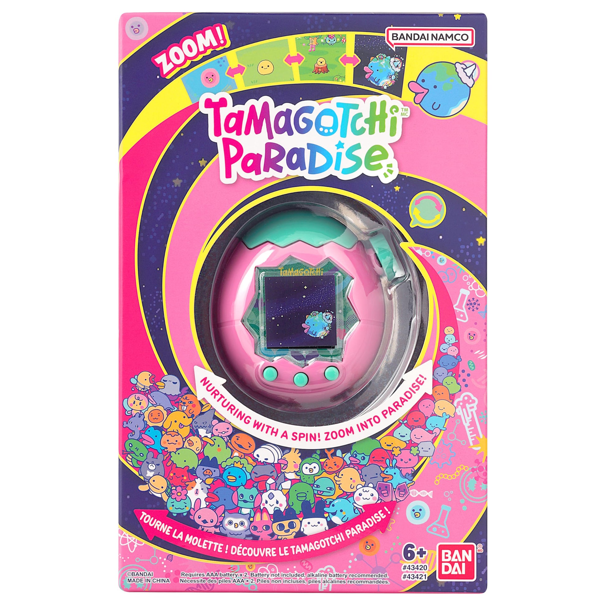 TAMAGOTCHI Paradise Tierra Mascota Electrónica Virtual a Color + 50,000 Personajes para Niños Juguete Interactivo Original