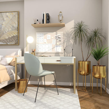 CosmoLiving by Cosmopolitan - Maceta Grande de Metal para Interiores y Exteriores, con Soporte extraíble, Juego de 2 macetas de 19 Pulgadas, 22 Pulgadas de Alto, Dorado