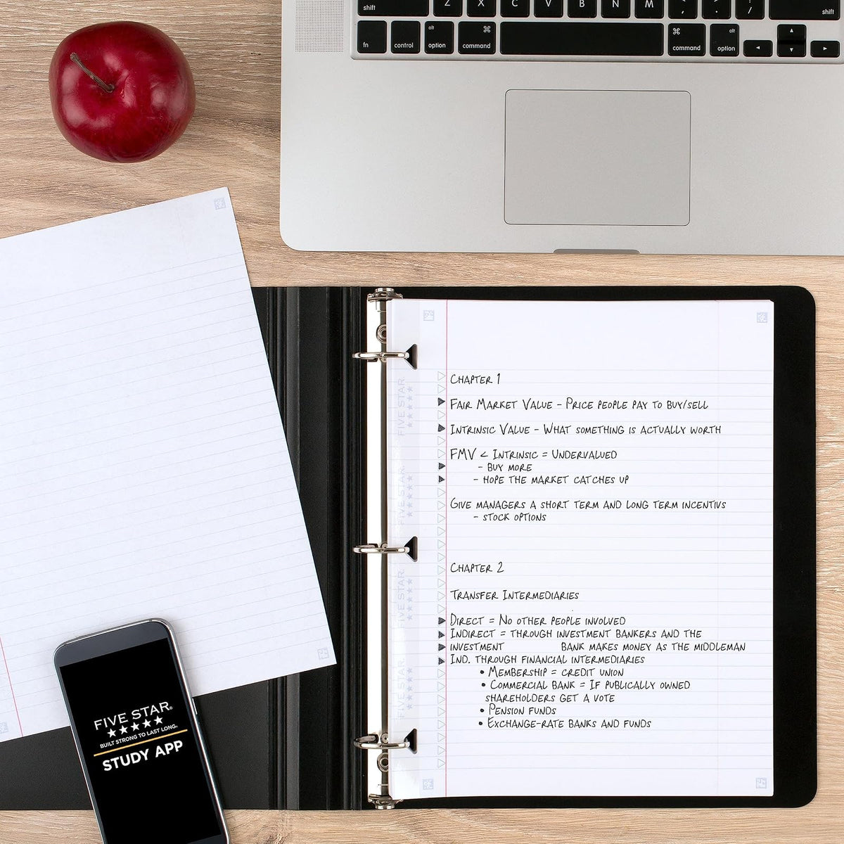 Five Star Loose Leaf Paper Plus Study App, 12 Pack, 3 Hole Punched, Reinforced Filler Paper, College Ruled Paper, 8-1/2" x 11", 80 Sheets/Pack (170026-ECM),White