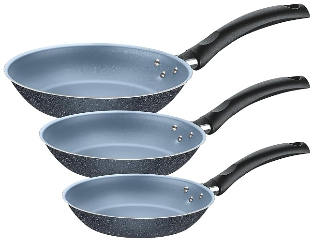 Tramontina Turim Antiadherente Starflon Max 3 Piezas | Azul, 18-20-24 cm, aluminio, libre de PFOA, compatible gas/eléctrica/vitrocerámica