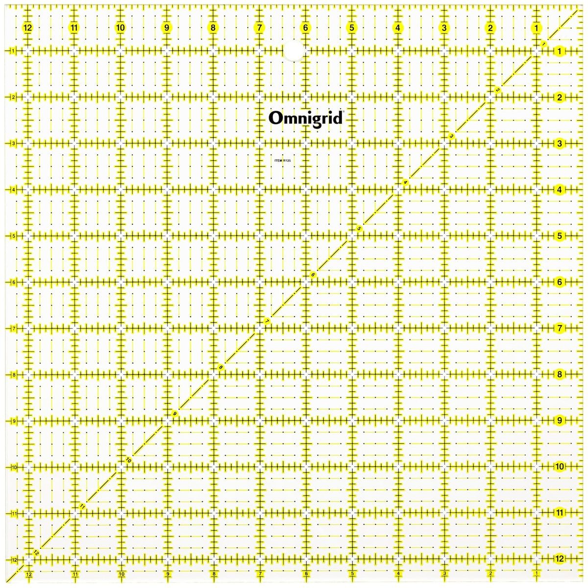 Omnigrid Regla Transparente para Costura y Acolchado, Varios Tamaños - 12-½" x 12-½" - Cuadrado