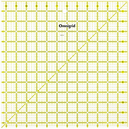 Omnigrid Regla Transparente para Costura y Acolchado, Varios Tamaños - 12-½" x 12-½" - Cuadrado