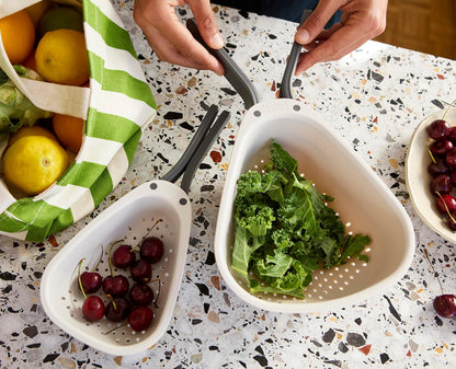 Joseph Joseph - Colador compacto con asas plegables, diseño que ahorra espacio, esquinas fáciles de verter, para drenar verduras, pasta, frutas