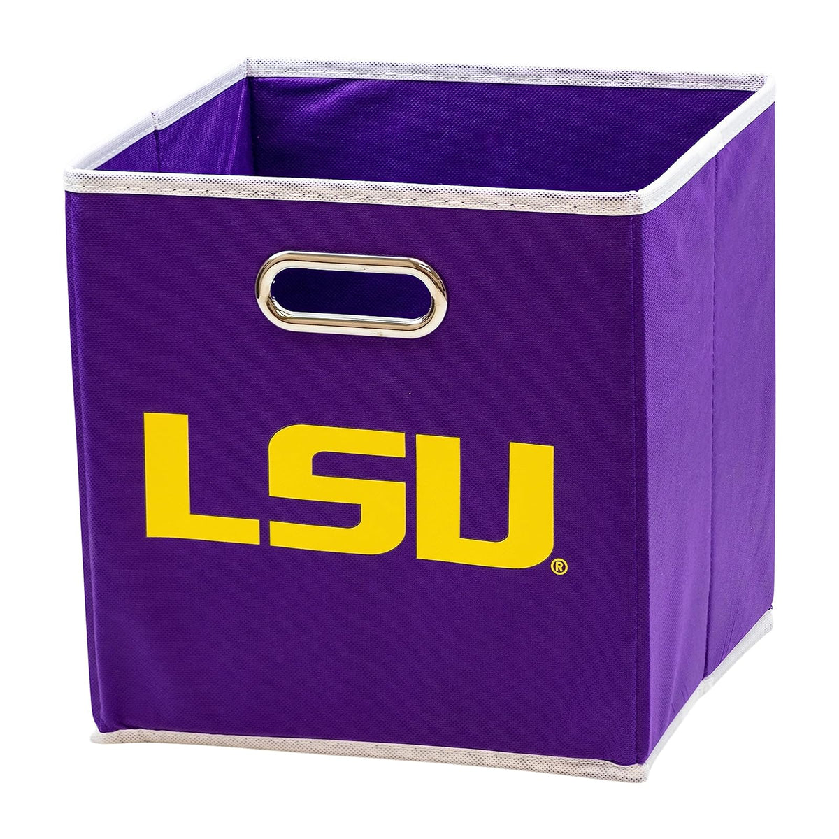 Franklin Sports NCAA College Team - Cubos de Almacenamiento de Tela Hechos para Adaptarse a organizadores de contenedores de Almacenamiento (11 x 10.5 x 10.5) - LSU Tigers
