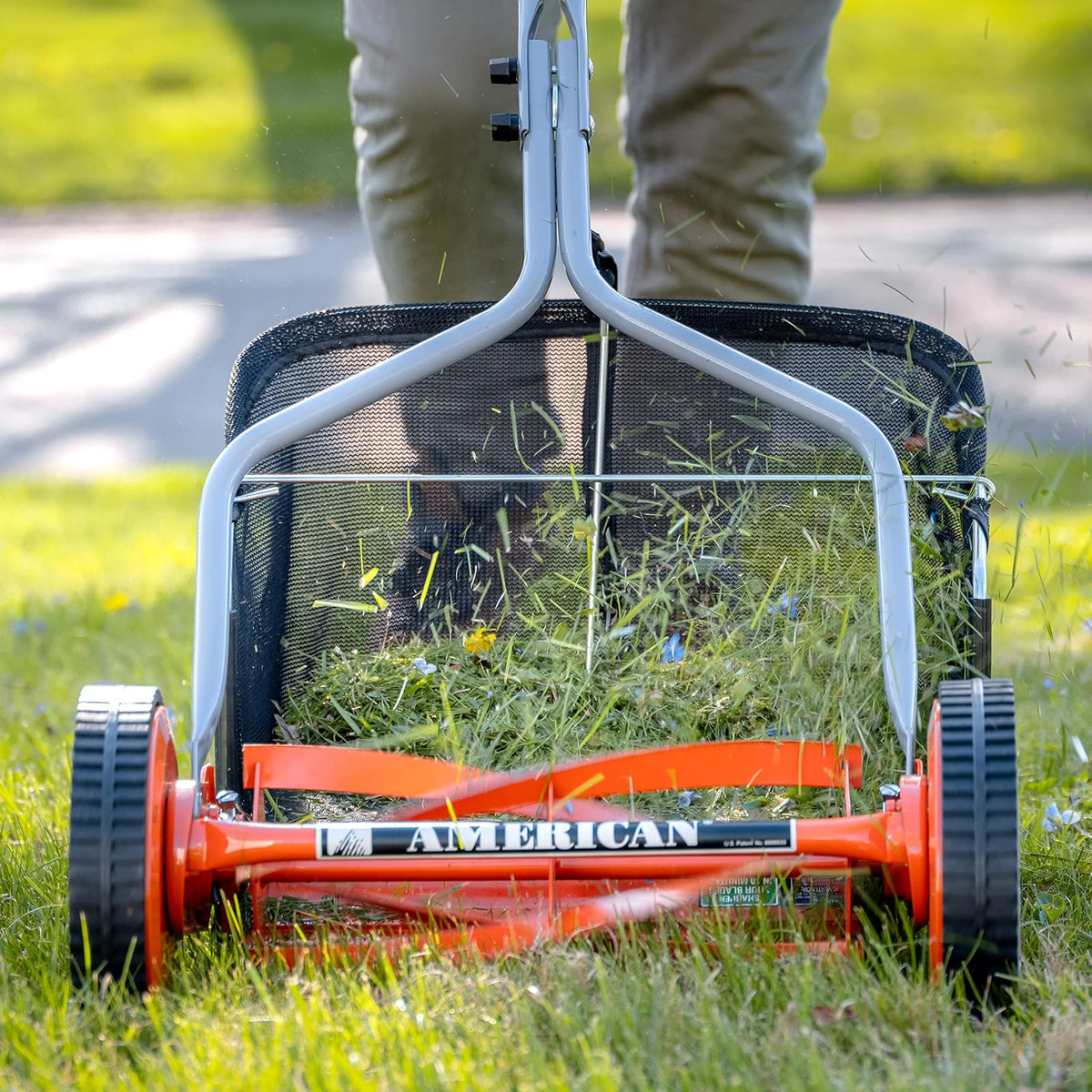 American Lawn Mower Company GC91416 - Recolector de césped con Carrete de 14 pulgadas/16 Pulgadas, Color Negro