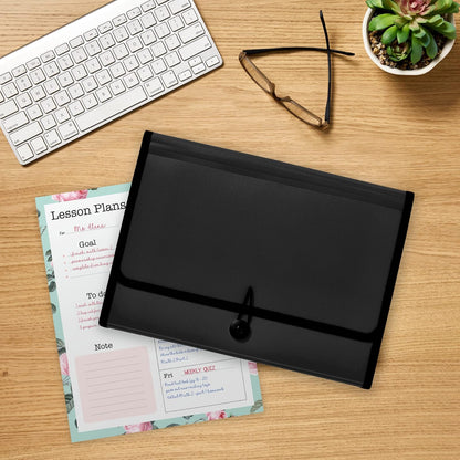 Avery Organizador expandible de carpetas de archivos, organizador de archivos de acordeón de 7 bolsillos, negro, capacidad para 425 hojas de tamaño carta/A4 (73550)
