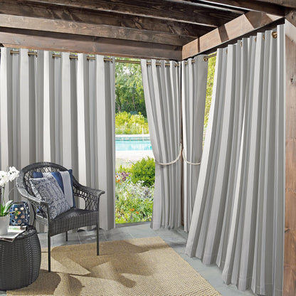 Sun Zero Valencia - Paquete de 2 Paneles de Cortinas con Ojales para Interiores y Exteriores, protección UV, eficiencia energética, 54 x 84 Pulgadas, Color Gris