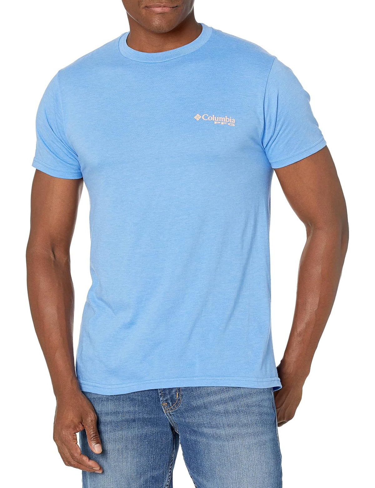 Columbia Playera Estampada Cuello Redondo para Hombre - Super Blue Heather - Biber - XXL