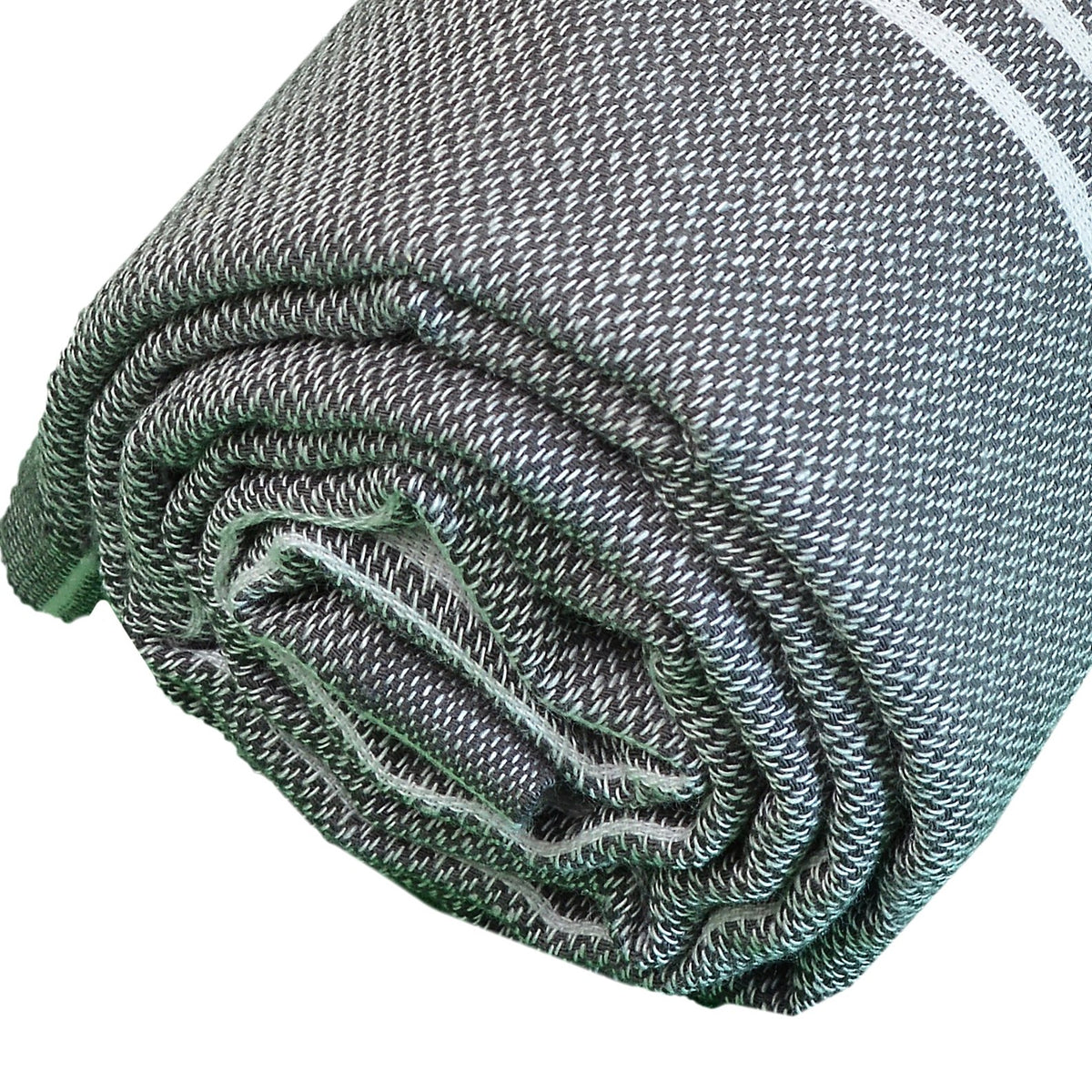 Bersuse - Manta para Cama o sofá (100% algodón, tamaño XL), diseño de Rayas, 61 x 82 Pulgadas, Color Gris