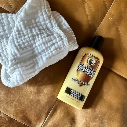 HOWARD Bálsamo Acondicionador para Cuero | Con Cera de Abeja y Cera de Carnauba | Restaurador y Protector de Artículos de Piel | Para Zapatos, Muebles de Piel, Sofás 236 ml (8 oz)
