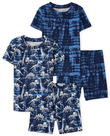 The Children's Place The Children's Place Conjunto de Pijama de 2 Piezas de Manga Corta y Pantalones Cortos de Ajuste cómodo, 100% algodón Juego de Pijama para Unisex bebé