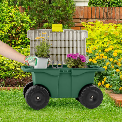 Pure Garden 75-MJ2011 Plastic Garden Storage Cart & Scooter, 20"
