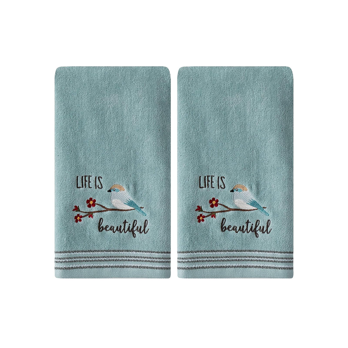 SKL HOME by Saturday Knight Ltd. Bless Your Heart, La Vida es Bella (Life is Beautiful), Agua (Aqua), 1 - Aqua - La vida es hermosa