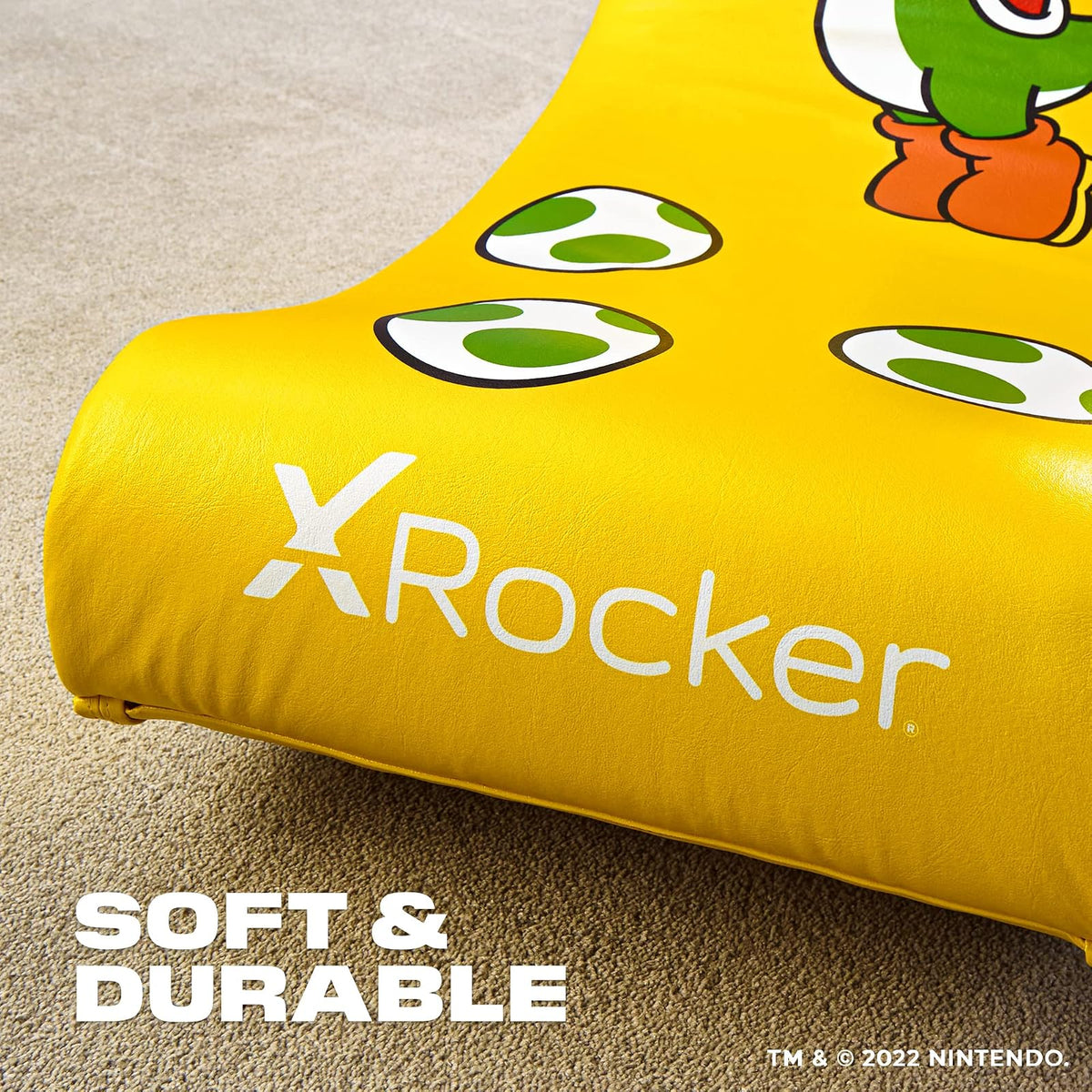 X Rocker Super Mario All-Star Floor Rocker-Yoshi, Silla de Juegos Nintendo, Amarillo
