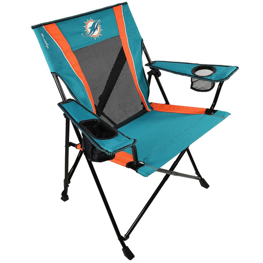 Kijaro Sports Fan Silla Plegable, 66 cm de Largo x 90 cm de Ancho x 94 cm de Alto, Miami Dolphins