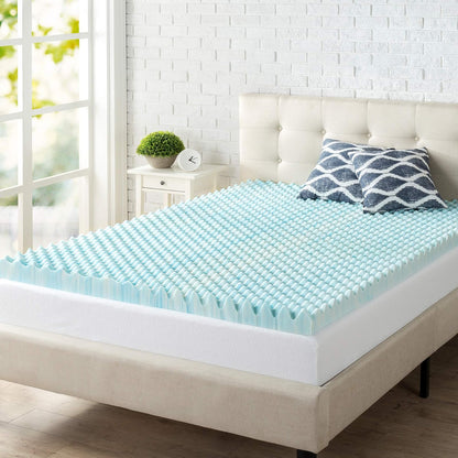 Zinus Swirl Cubrecolchón de Gel Refrescante con Memory Foam - King - 3" (7.6 cm)