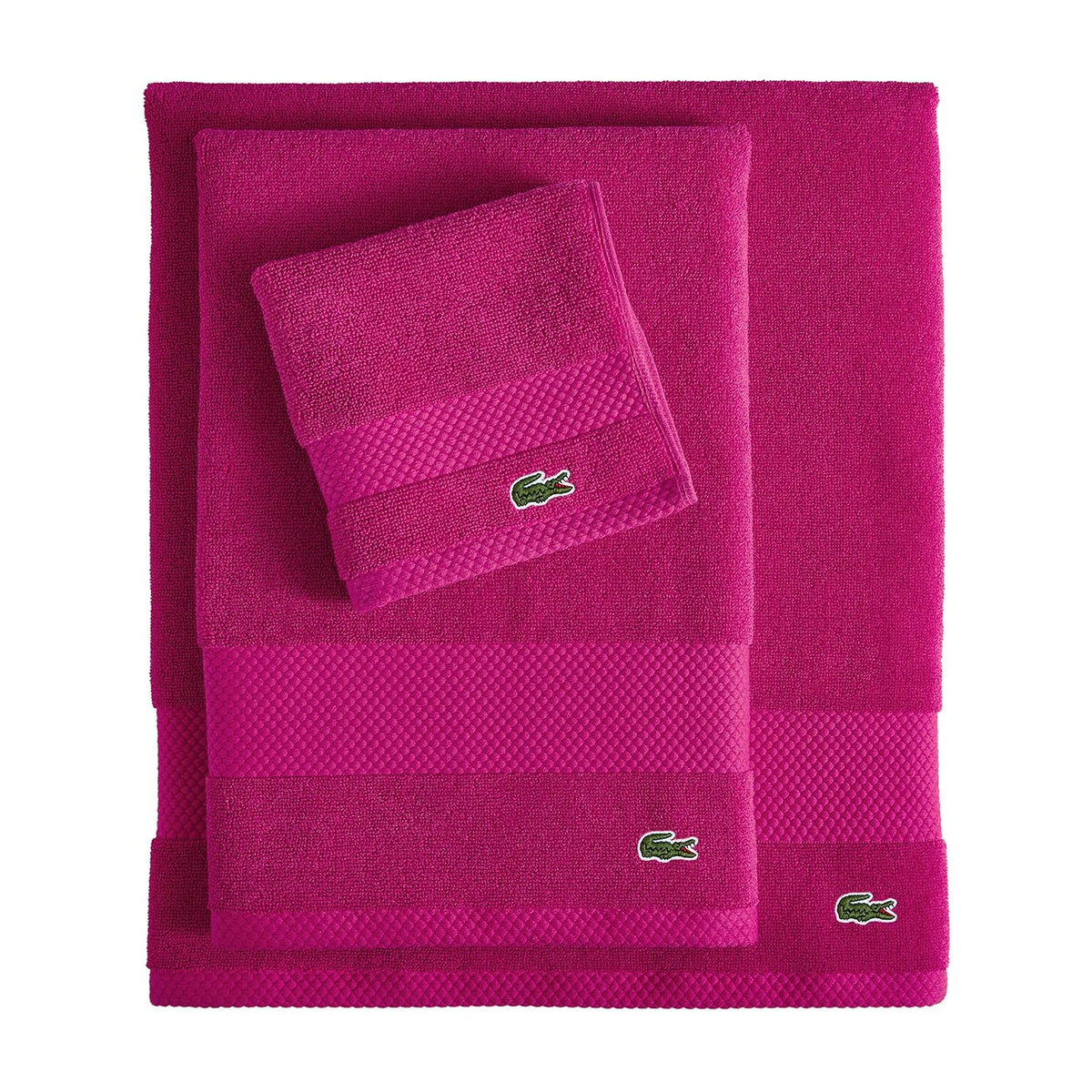 Lacoste Heritage - Toalla de baño de algodón Supima Magenta, 76.2 x 137.2 cm