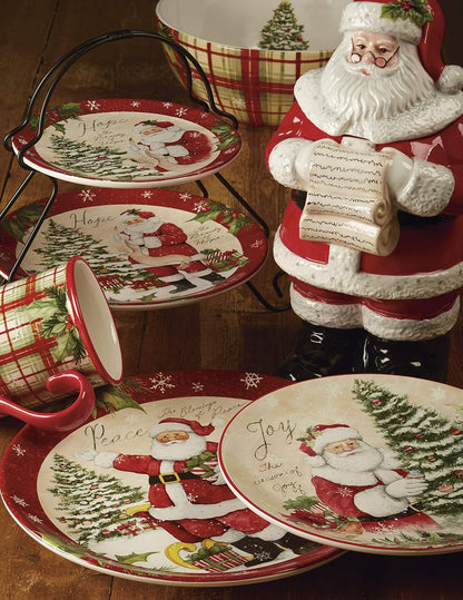 Certified International 89127 - Vajilla (16 piezas, 4 piezas, talla única), diseño de deseos navideños