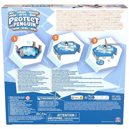 Spin Master Games, Protege al Pingüino - Juego de Estrategia y Suerte para niños, Juegos de Mesa para preescolares, diversión Familiar para 2 a 4 Jugadores, Edades a Partir de 4 años
