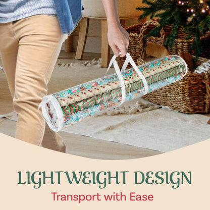 Elf Stor 83-DT5054 Bolsas de Almacenamiento para Regalo con Capacidad para Rollos de Papel de 40 Pulgadas, Paquete de 2, X-Grande, Transparente, 2 Unidades