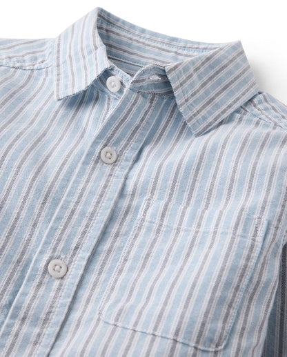 The Children's Place - Camisa Oxford de Manga Larga con Botones para niños