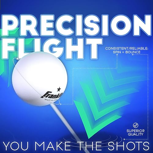 Franklin Sports Pelotas de Tenis de Mesa - Tamaño y Peso Oficial, 40mm, Una Estrella, Profesionales, Duraderas y de Alto Rendimiento - Blancas - Paquete de 36