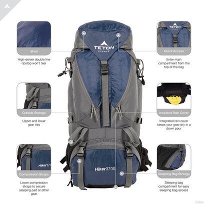Teton Sports Hiker 3700 Ultralight Mochila con Estructura Interior
