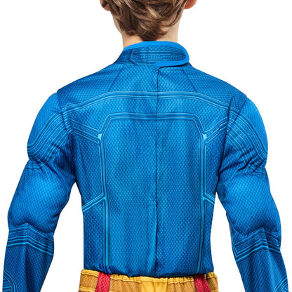 Rubies Superman Deluxe Kids Boys Costume Jumpsuit with Shoe Covers and Cape