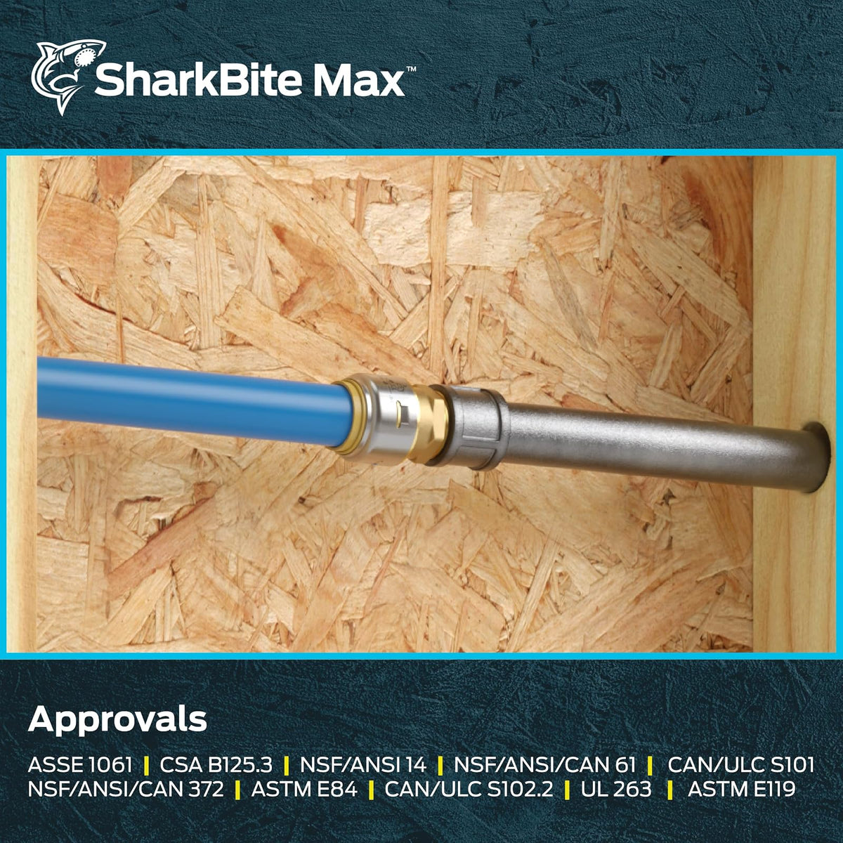 SharkBite Max - Adaptador MNPT de 3/4 pulgadas, ajuste de fontanería de latón a presión para conectar, tubería PEX, cobre, CPVC, PE-RT, HDPE, UR134A