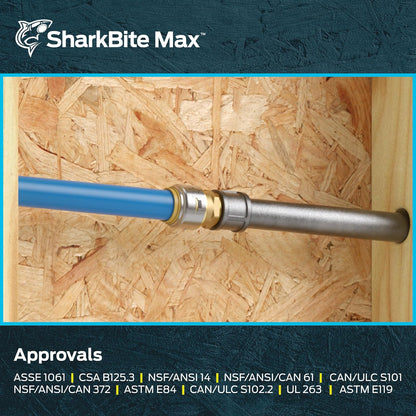 SharkBite Max - Adaptador MNPT de 3/4 pulgadas, ajuste de fontanería de latón a presión para conectar, tubería PEX, cobre, CPVC, PE-RT, HDPE, UR134A