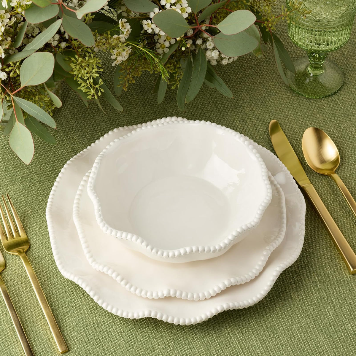 Certified International 27421SET4 Vajilla de crema de perleta, platos,