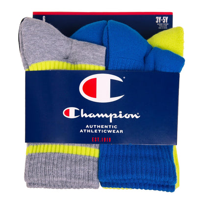 Champion Champion Paquete de 6 calcetines deportivos para niños disponibles en varios colores y tamaños Calcetines Unisex niño