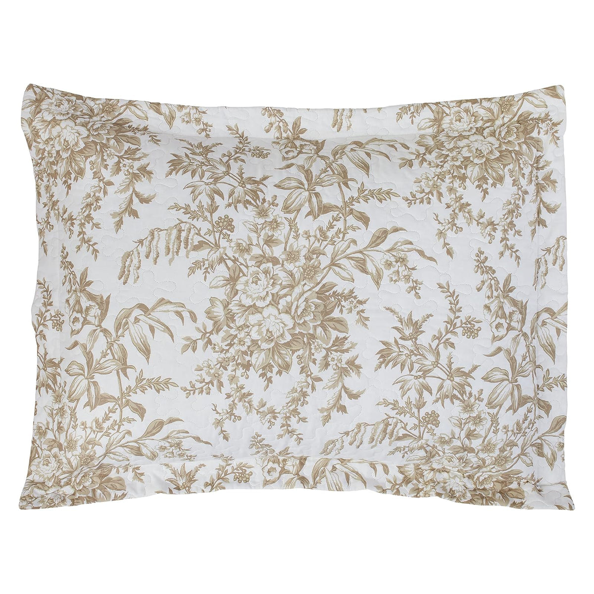 Laura Ashley - Juego de edredón de algodón Reversible con Fundas a Juego, decoración del hogar para Todas Las Estaciones (Bedford Mocha, Queen)
